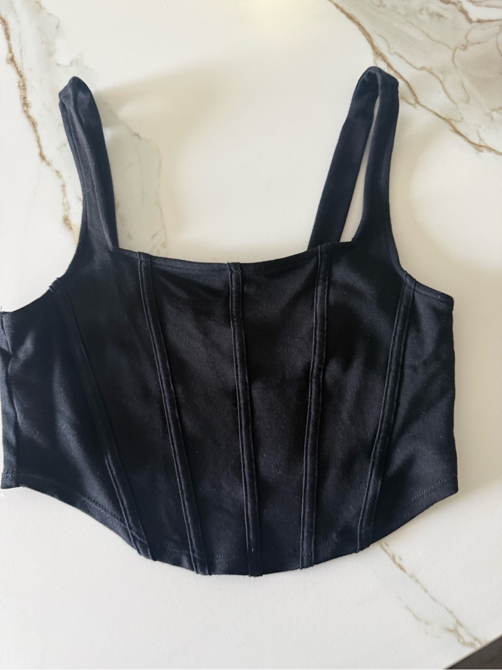 Black Corset Crop Top